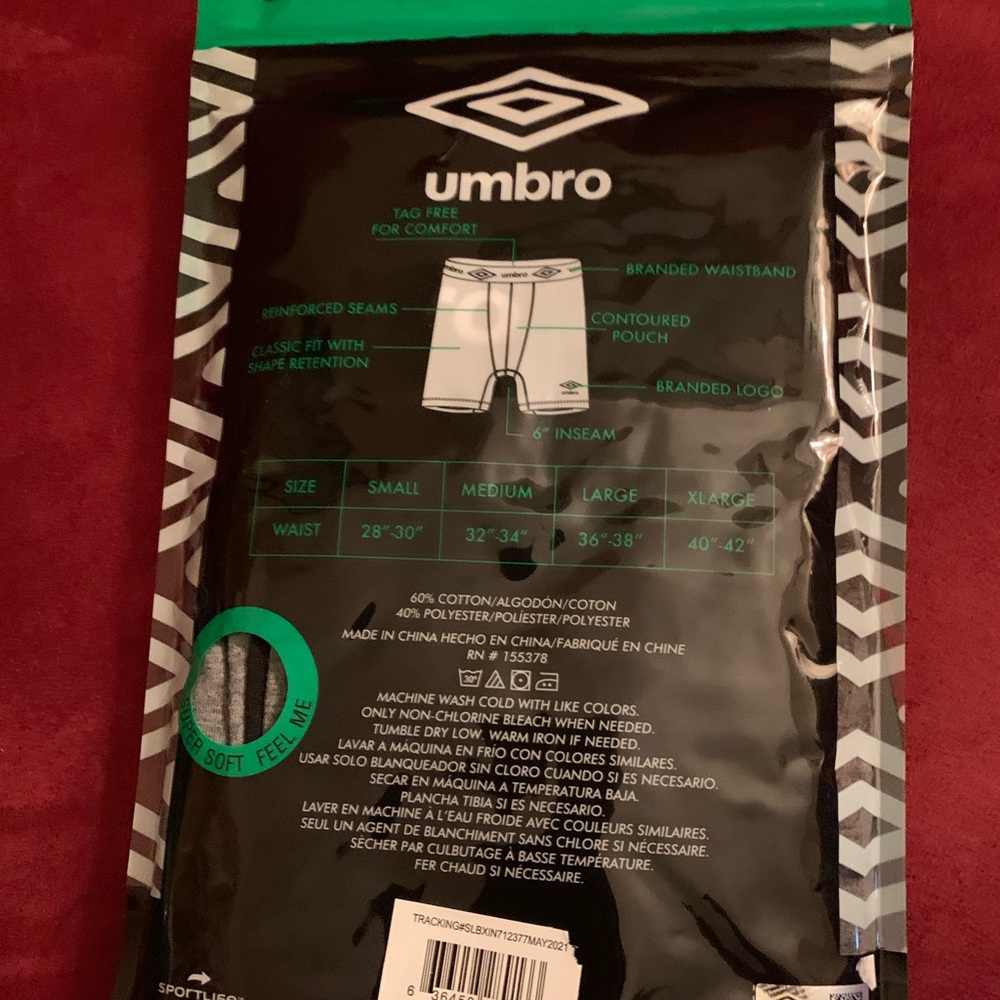 umbro 2 pack men boxer briefs essential cotton stratch - Picture 3 of 6